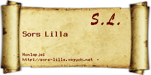 Sors Lilla névjegykártya